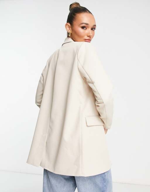 Selected Femme tailored twill suit blazer in cream