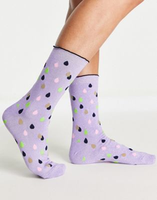Selected Femme teardrop socks in lilac