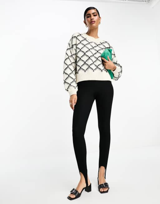 Selected Femme textured knitted jumper in mono ASOS