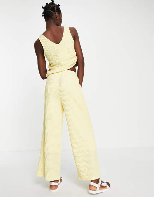 Zara yellow outlet wide leg trousers