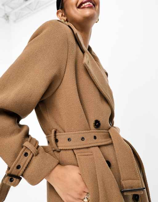 Fashion trench coat camel femme