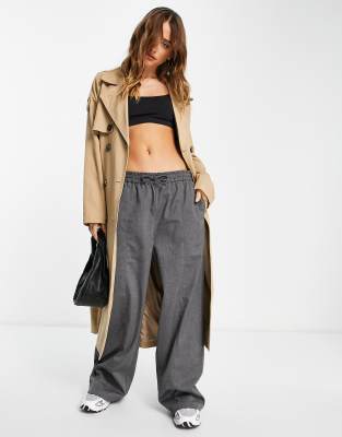 Selected Femme long line trench coat in beige  - ASOS Price Checker