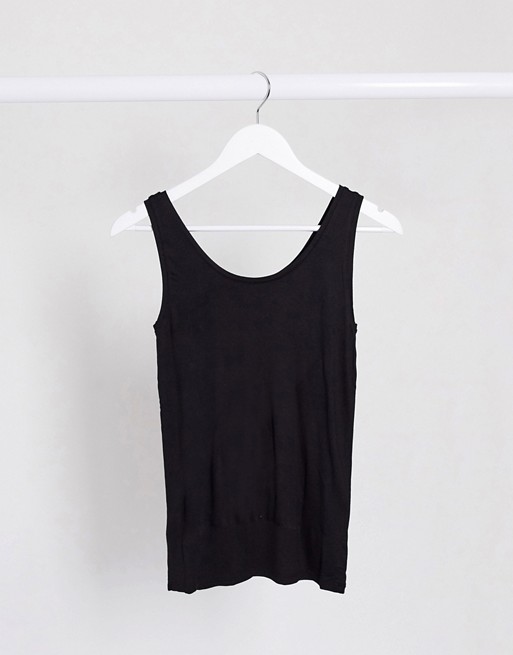Selected Femme vest top with scoop neck in black