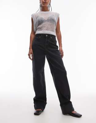 Selected Femme Wide fit jeans in black wash