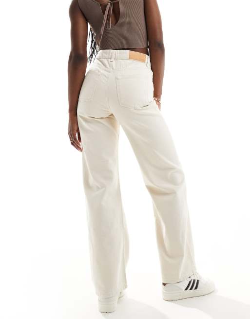 Selected Femme wide fit jeans in ecru ASOS
