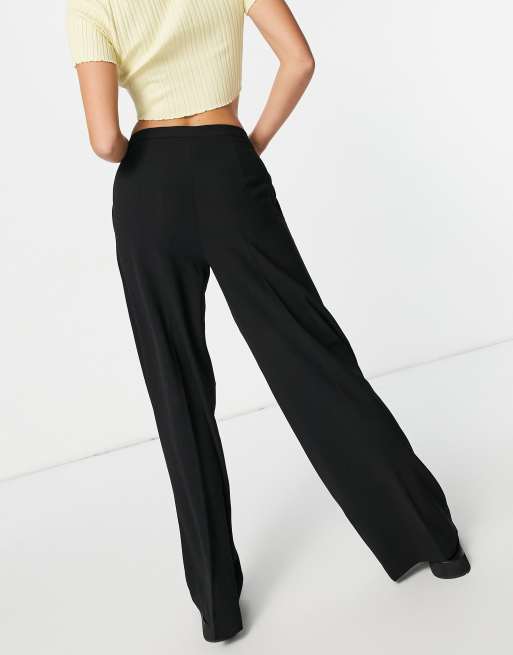 ASOS DESIGN slim ankle length pants in black