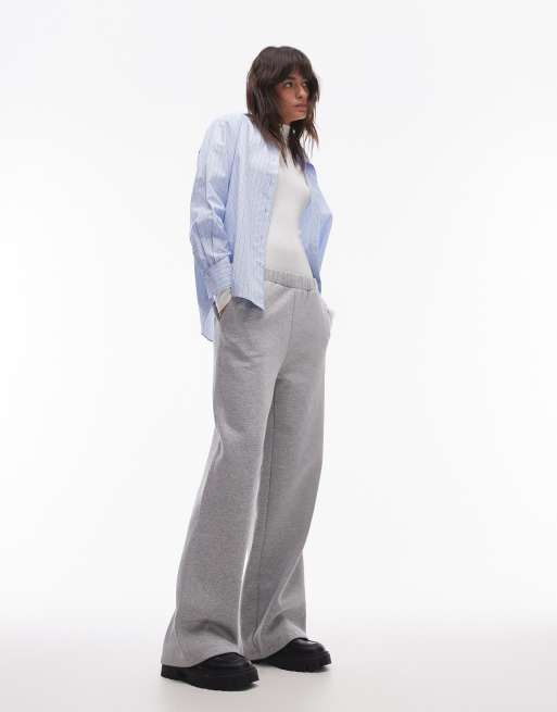 Selected Femme wide leg sweatpants in heather gray