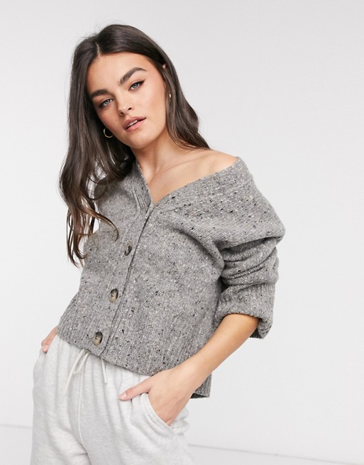 Selected Femme wool cardigan in grey
