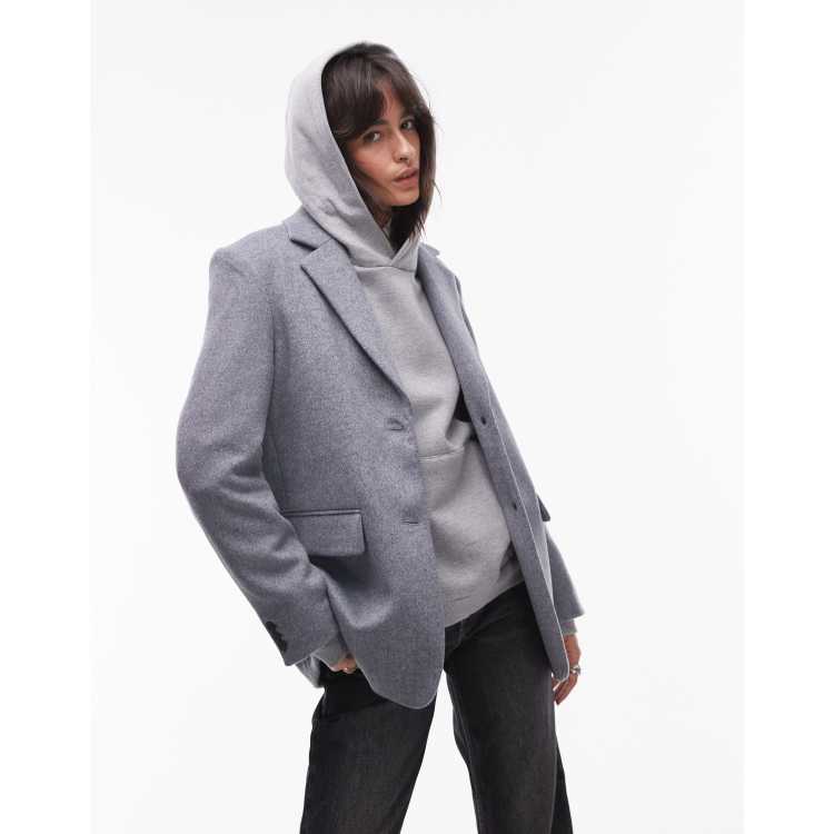 Selected Femme wool mix blazer in gray | ASOS