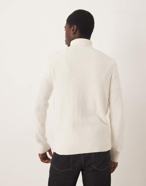 Selected – Gestrickter Rollkragenpullover aus 100% Baumwolle in Cremeweiß, 3 von 5