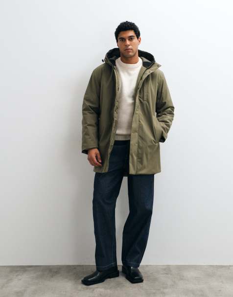 Selected giacca parka lunga impermeabile Primaloft in verde chiaro - view 1