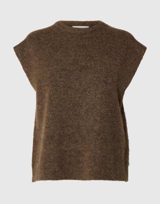Selected gilet a maglia marrone, 6 di 6