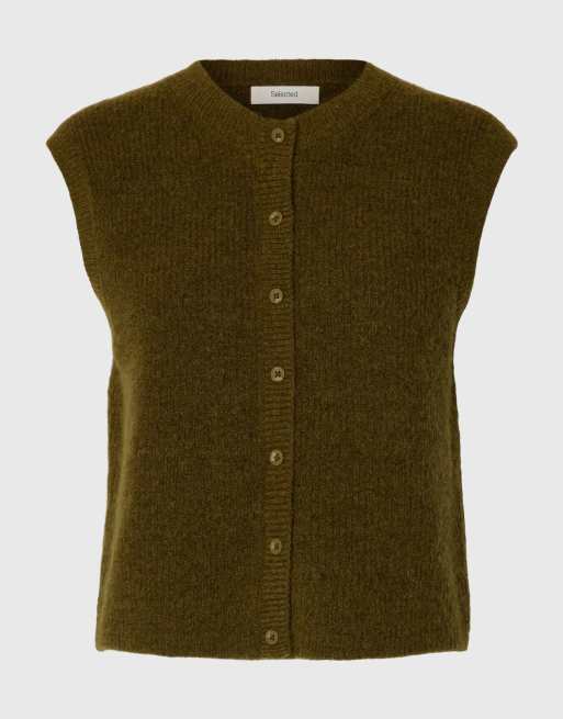 Selected gilet en maille vert sapin, 6 de 6