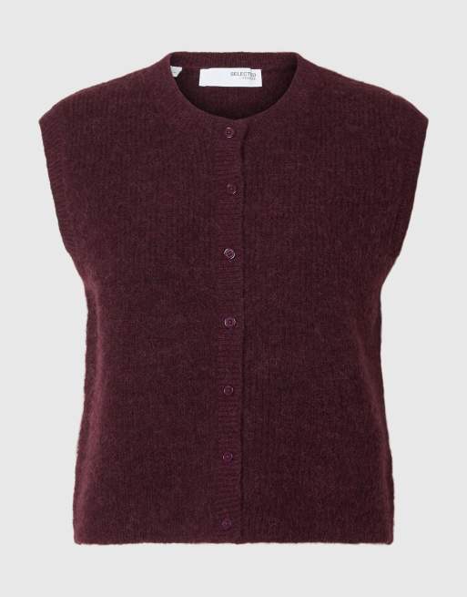 Selected gilet lavorato a maglia in fig, 6 di 6