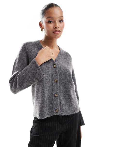 Selected - Grå cardigan - view 1