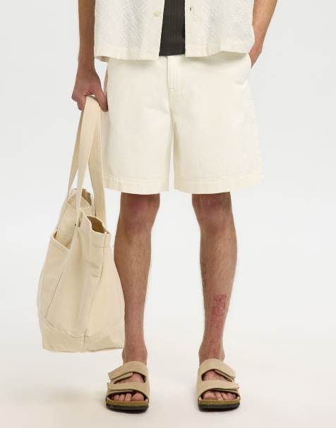 Selected – Gräddvita jeansshorts - view 1