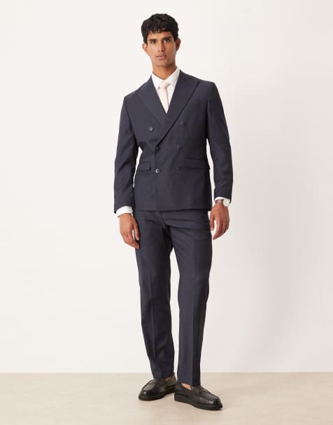 Selected suit trousers in navy       