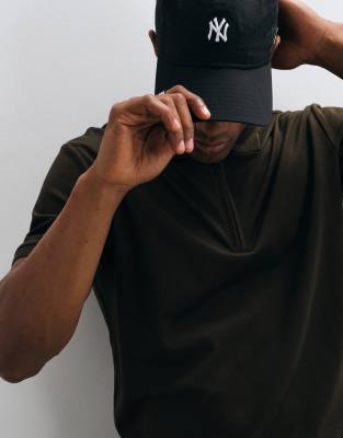 Selected Half Zip Polo In Brown