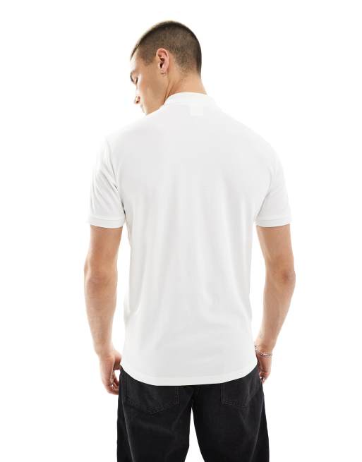 Selected half zip polo in white , 4 of 4