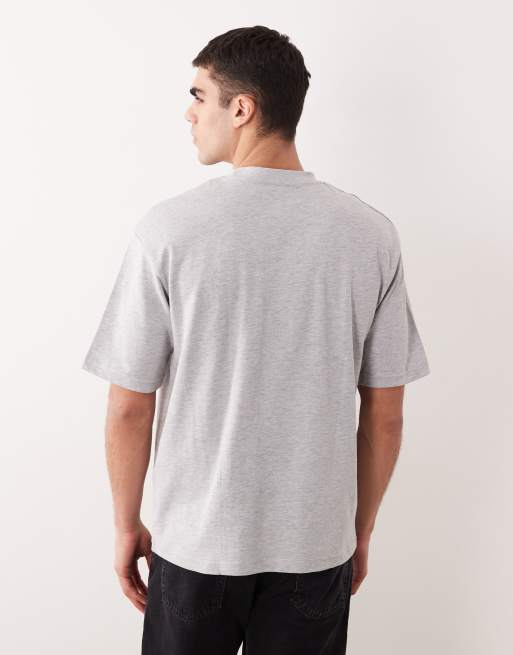 Selected heavyweight oversized T-shirt in gray, 5 of 5
