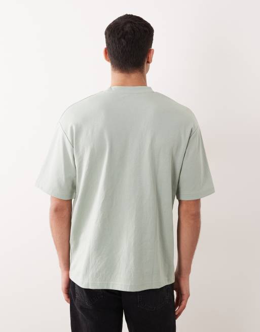 Selected heavyweight oversized t-shirt in green, 5 of 5