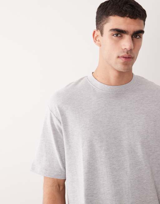 Selected heavyweight oversized t-shirt in grey, 2 of 5