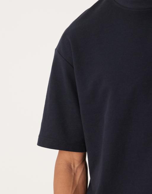Selected heavyweight oversized T-shirt in navy, 5 of 5