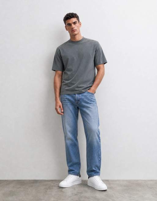 Selected heavyweight washed t-shirt in khaki, 7 of 7