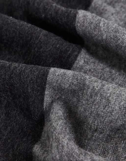 Selected Homme 100% wool scarf in grey & black | ASOS