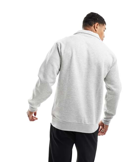 Selected Homme 3/4 zip sweatshirt in light gray, 3 of 4
