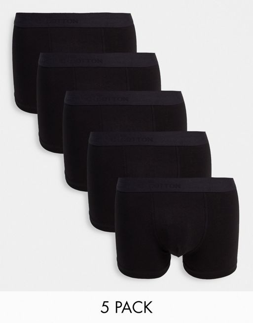 Selected Homme 5 pack trunks in black | ASOS