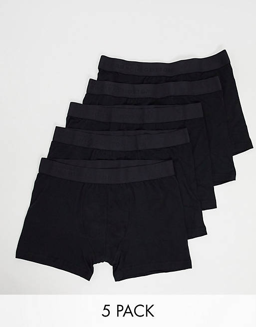  Underwear/Selected Homme 5 pack trunks in black 