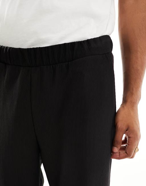 Selected Homme - Afslappede tapered habitbukser med plisseringer i sort, 5 af 5