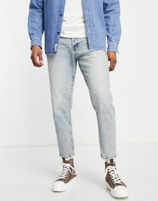 Selected Homme aldo jeans in relaxed crop in vintage wash