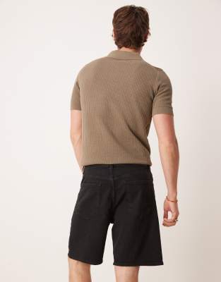 Selected Homme Alex Regular Fit Denim Shorts In Black