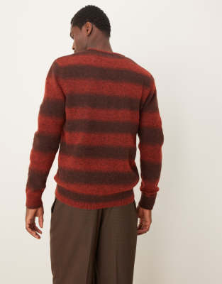 Selected Homme Alpaca Ombre Knitted Sweater In Red