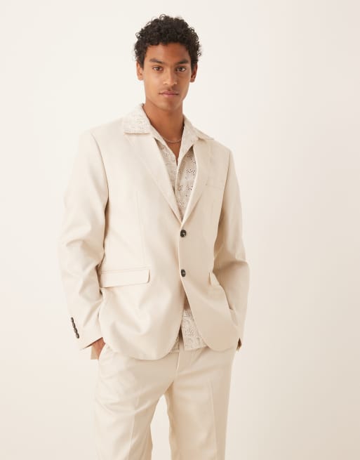 Selected Homme – Ascot – Gräddvit kavaj med regular fit