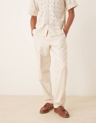 Selected Homme Ascot Regular Fit Pants In White
