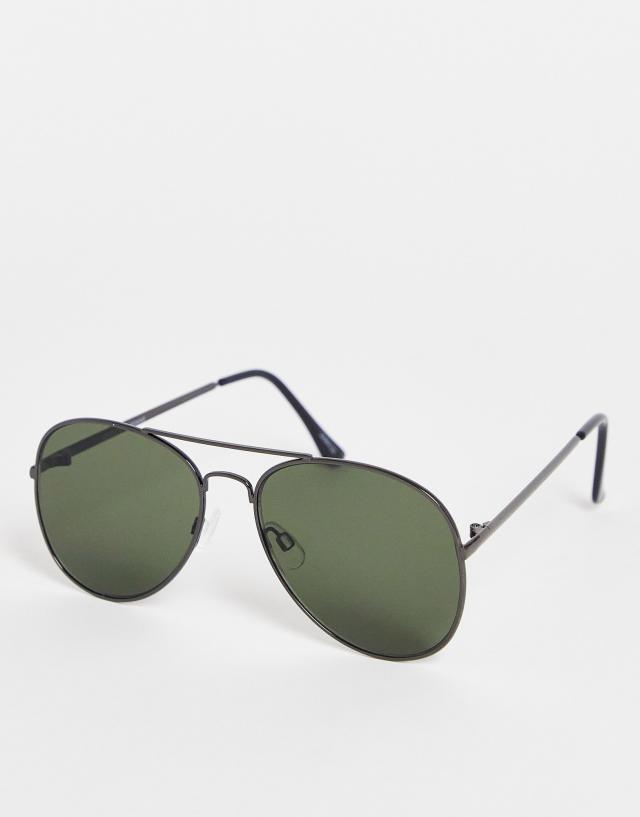 Selected Homme - aviator sunglasses in black