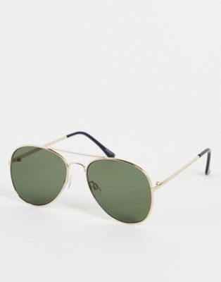 Selected Homme aviator sunglasses in gold