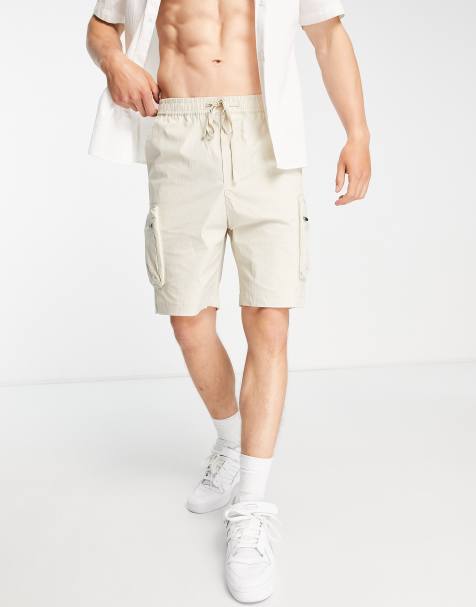 Selected Homme – Beige, lediga cargoshorts i funktionsmaterial - view 1
