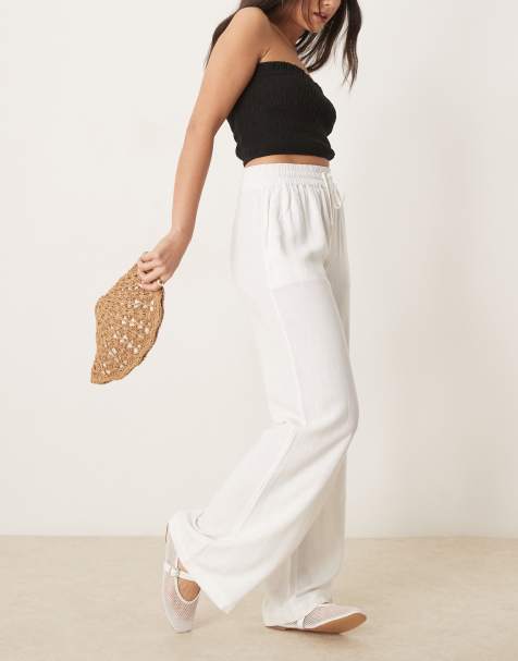 Selected Femme linen trouser in white
