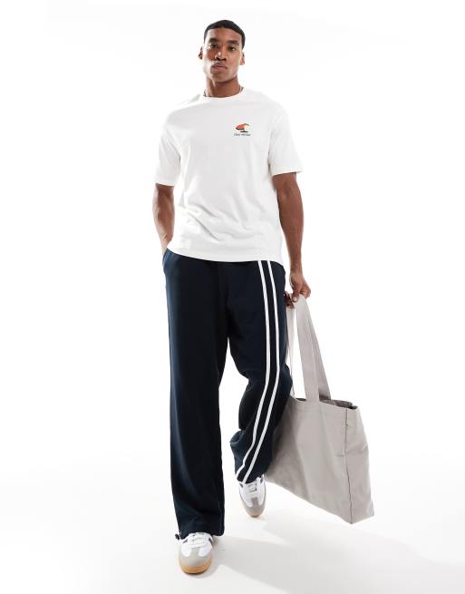 Selected Homme – Biały T-shirt oversize z grafiką na plecach, 4 z 4