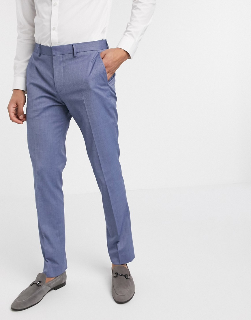 Selected Homme – Blå kostymbyxor med extra smal passform med stretch-Grå
