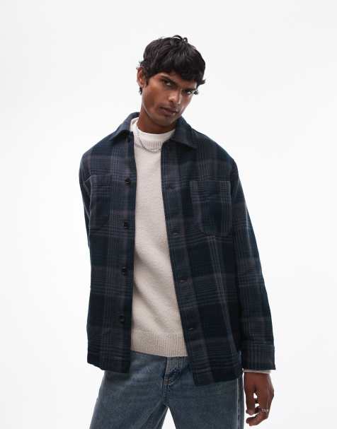 Selected Homme – Blau karierte Oversize-Hemdjacke - view 1