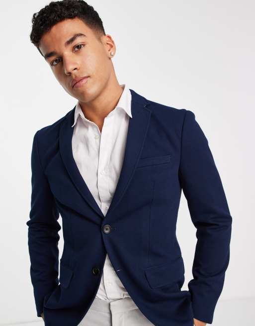 Asos navy clearance blazer