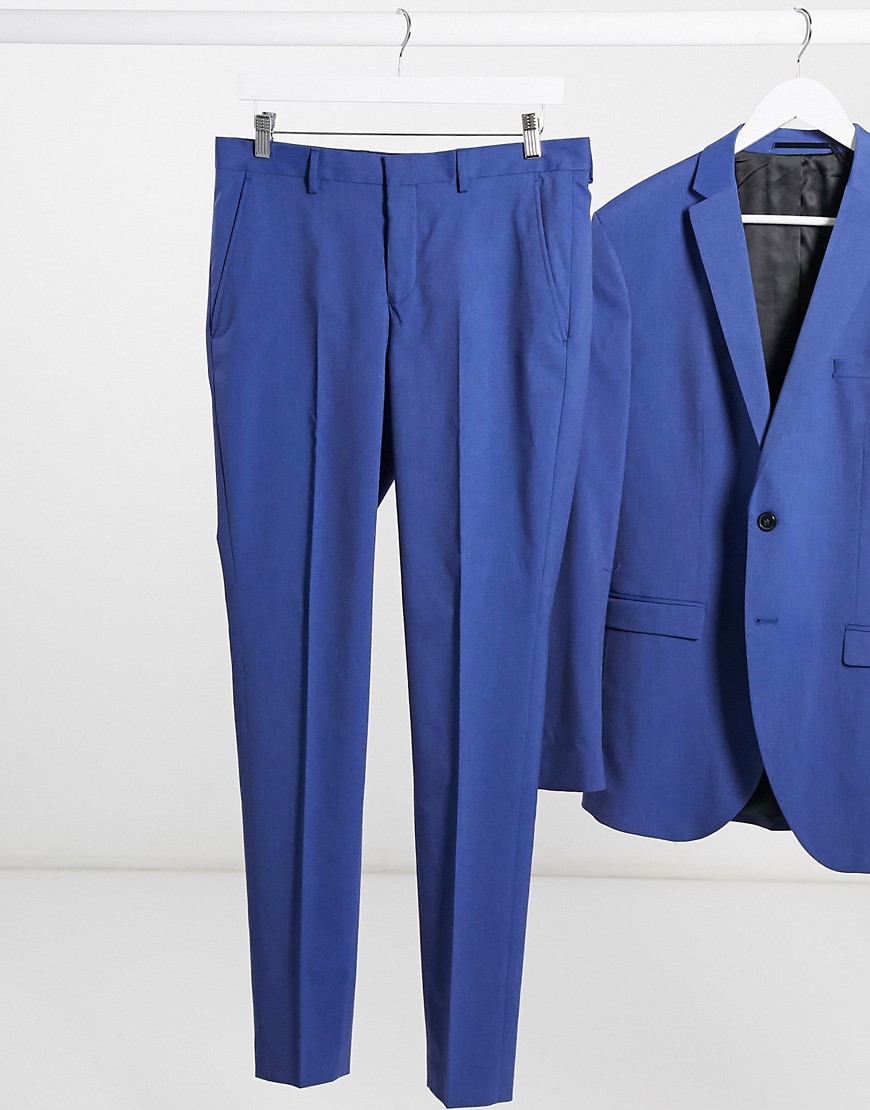 Selected Homme blue skinny fit tuxedo stripe suit pants