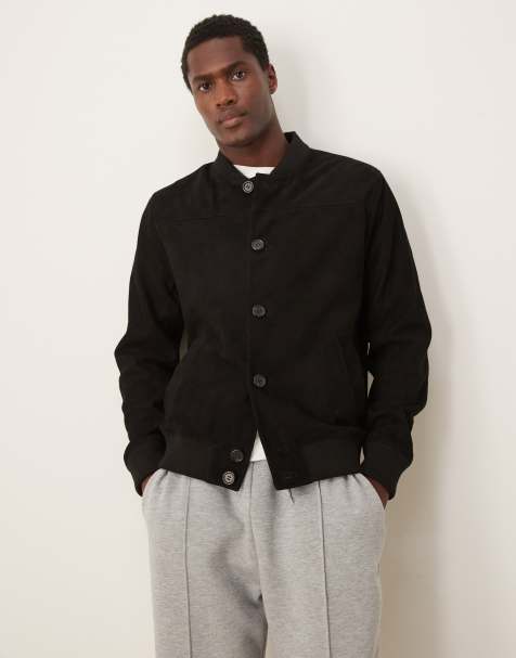 Selected Homme - Bomber en daim - Noir - view 1