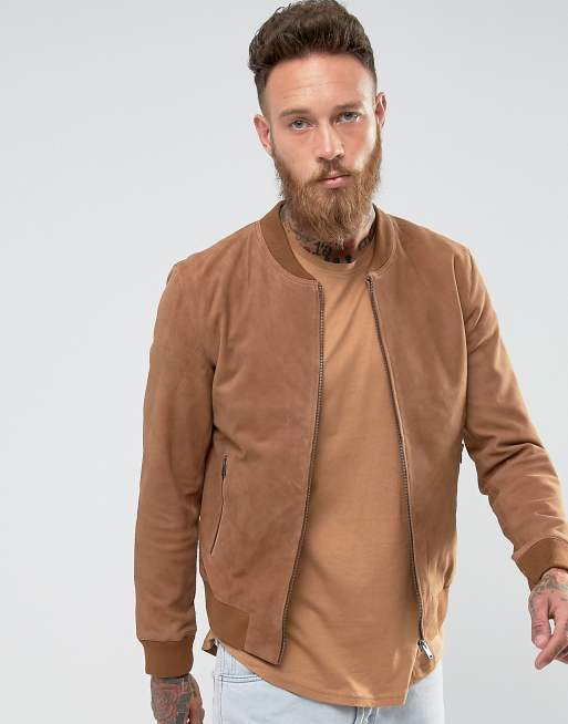 Selected Homme Bomber en daim ASOS