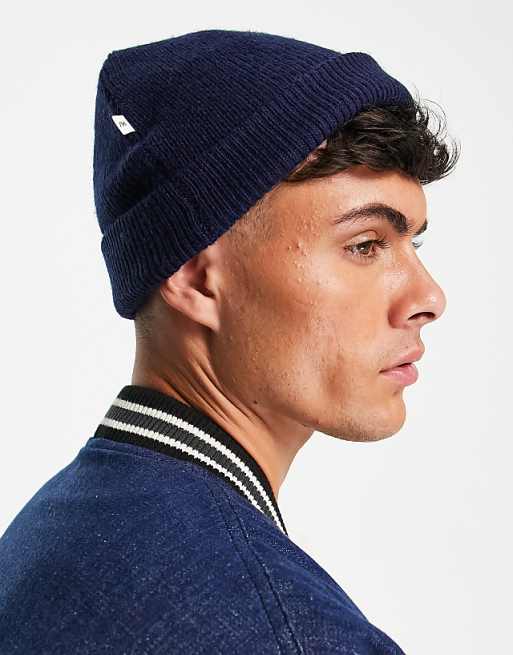 Selected Homme - Bonnet en laine mérinos - Bleu marine